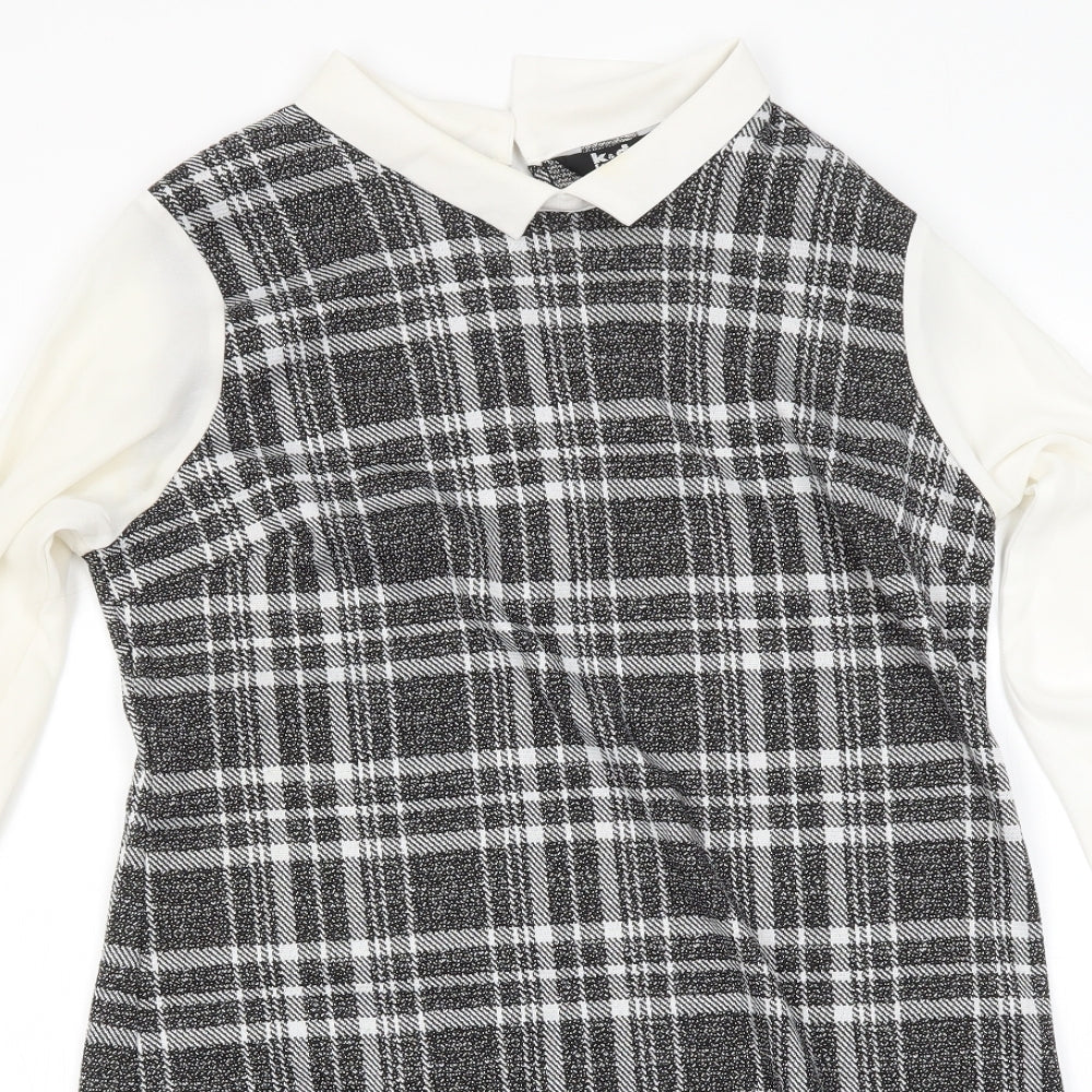 K&D London Womens Grey Check  Shirt Dress  Size 12