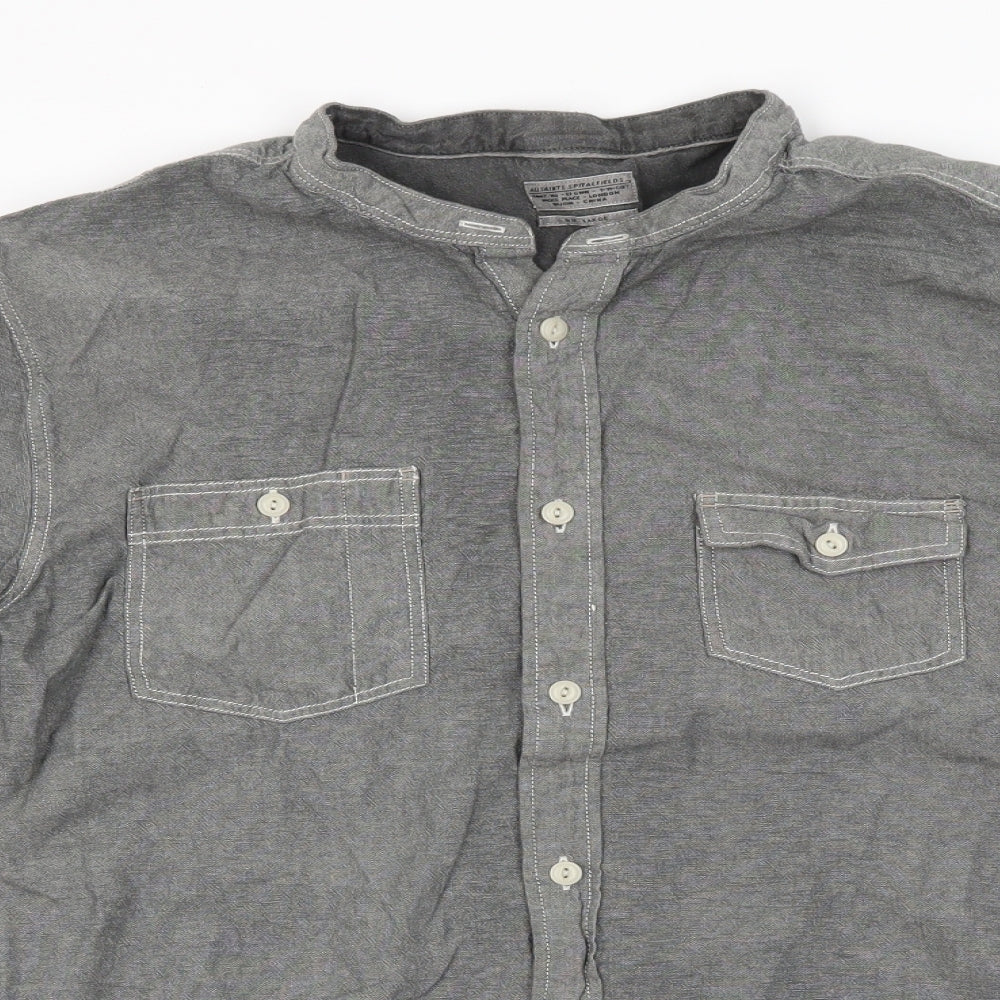 AllSaints Mens Grey    Button-Up Size L