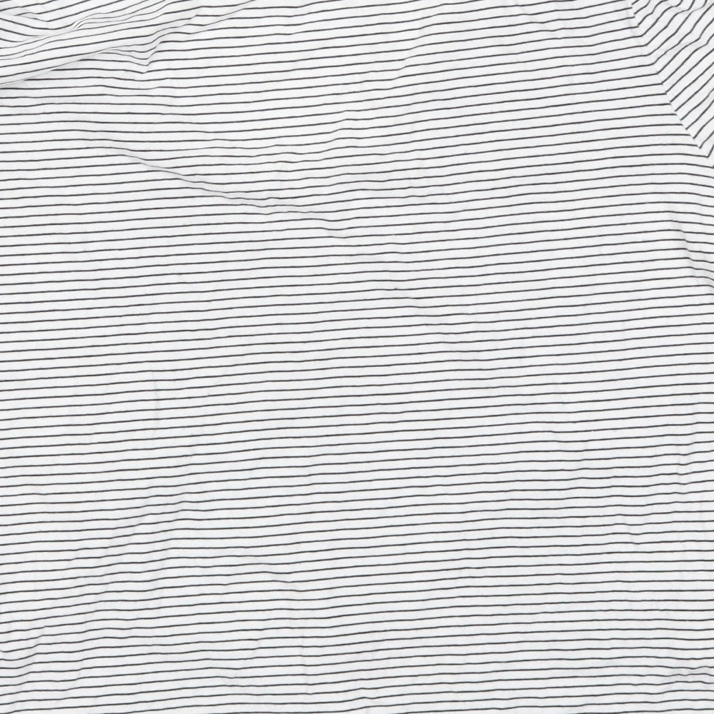 mng Womens White Striped  Basic T-Shirt Size S