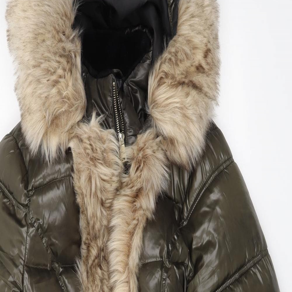 River Island Womens Green   Puffer Jacket Coat Size 14