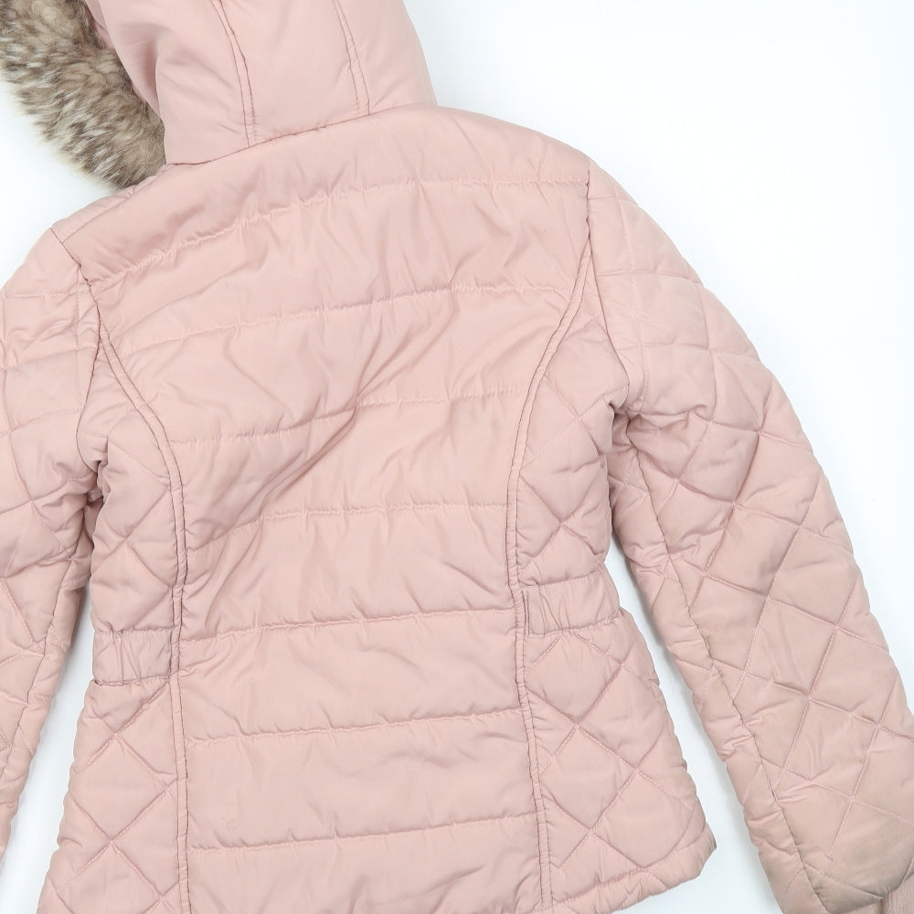 River Island Girls Pink   Basic Coat Coat Size 11-12 Years