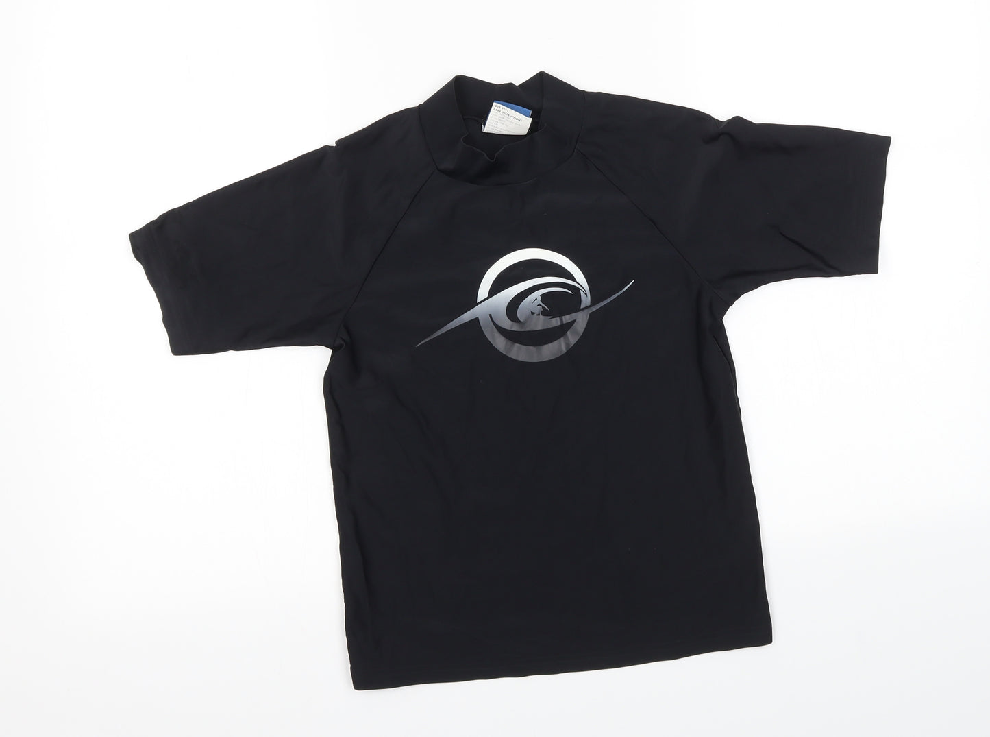 Wave Zone Boys Black   Basic T-Shirt Size 10 Years