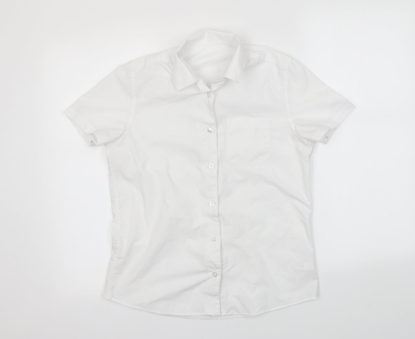 F&F Girls White   Basic Button-Up Size 14-15 Years  - School Shirt