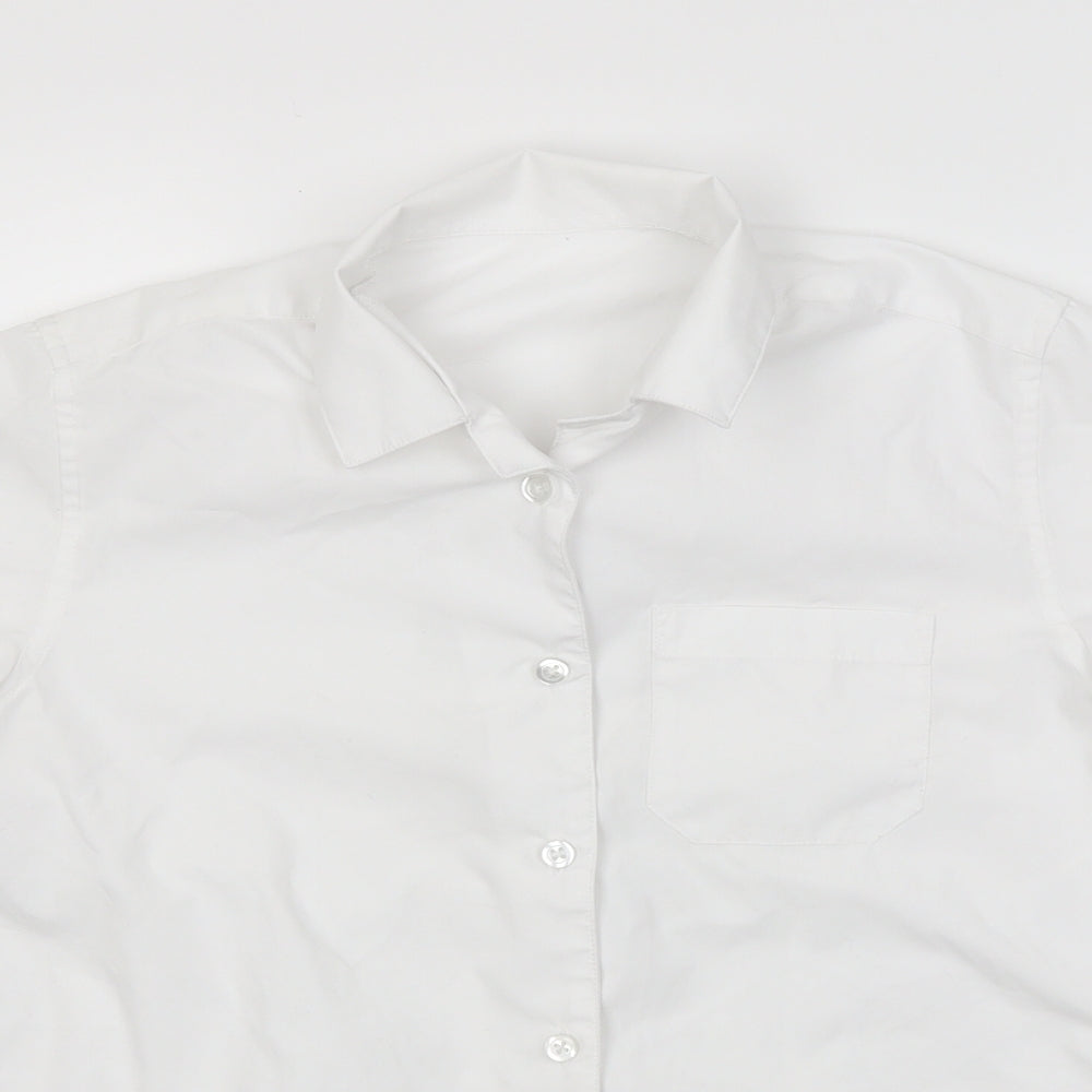 F&F Girls White   Basic Button-Up Size 14-15 Years  - School Shirt