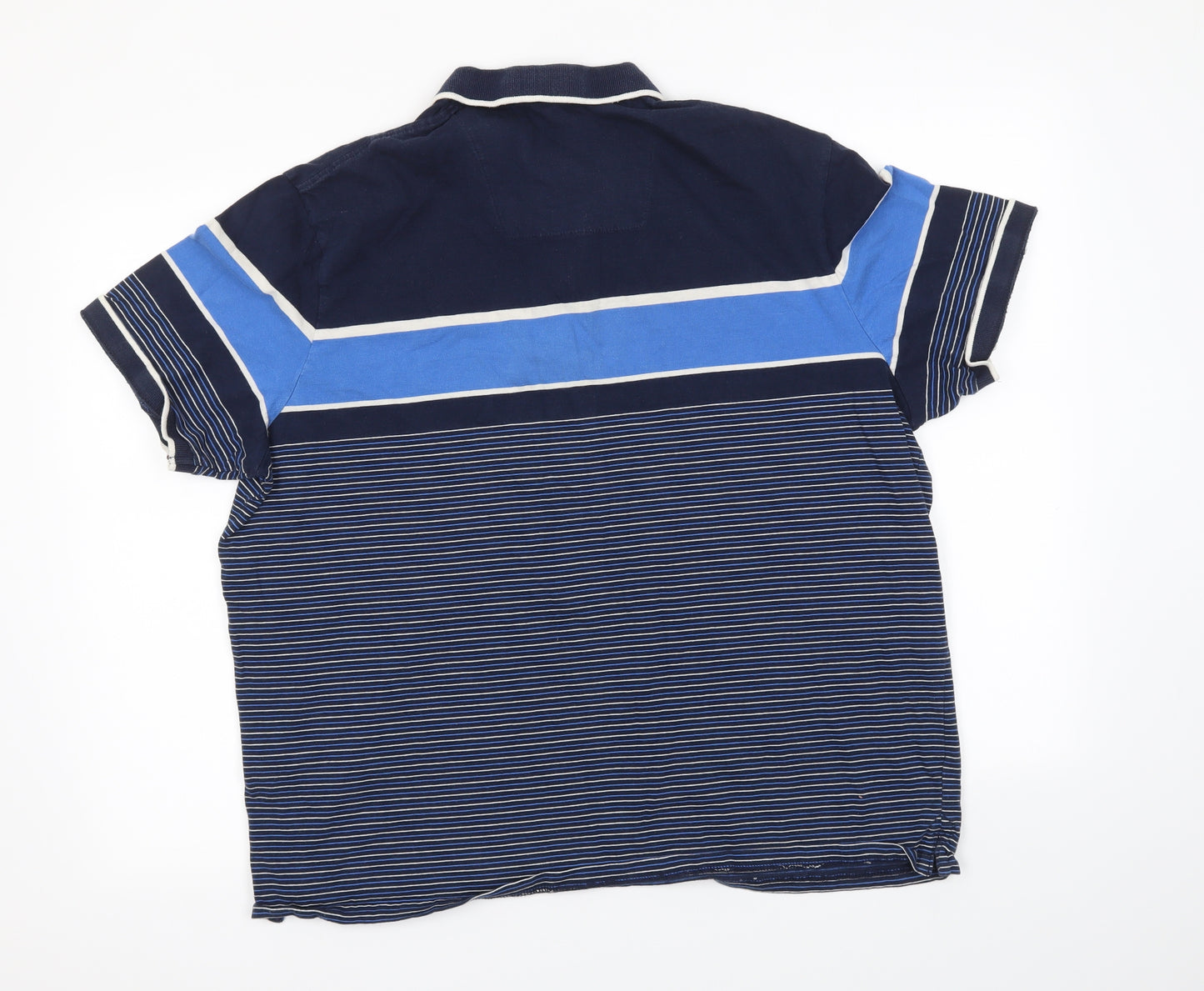 BHS Mens Blue Striped   Polo Size XL
