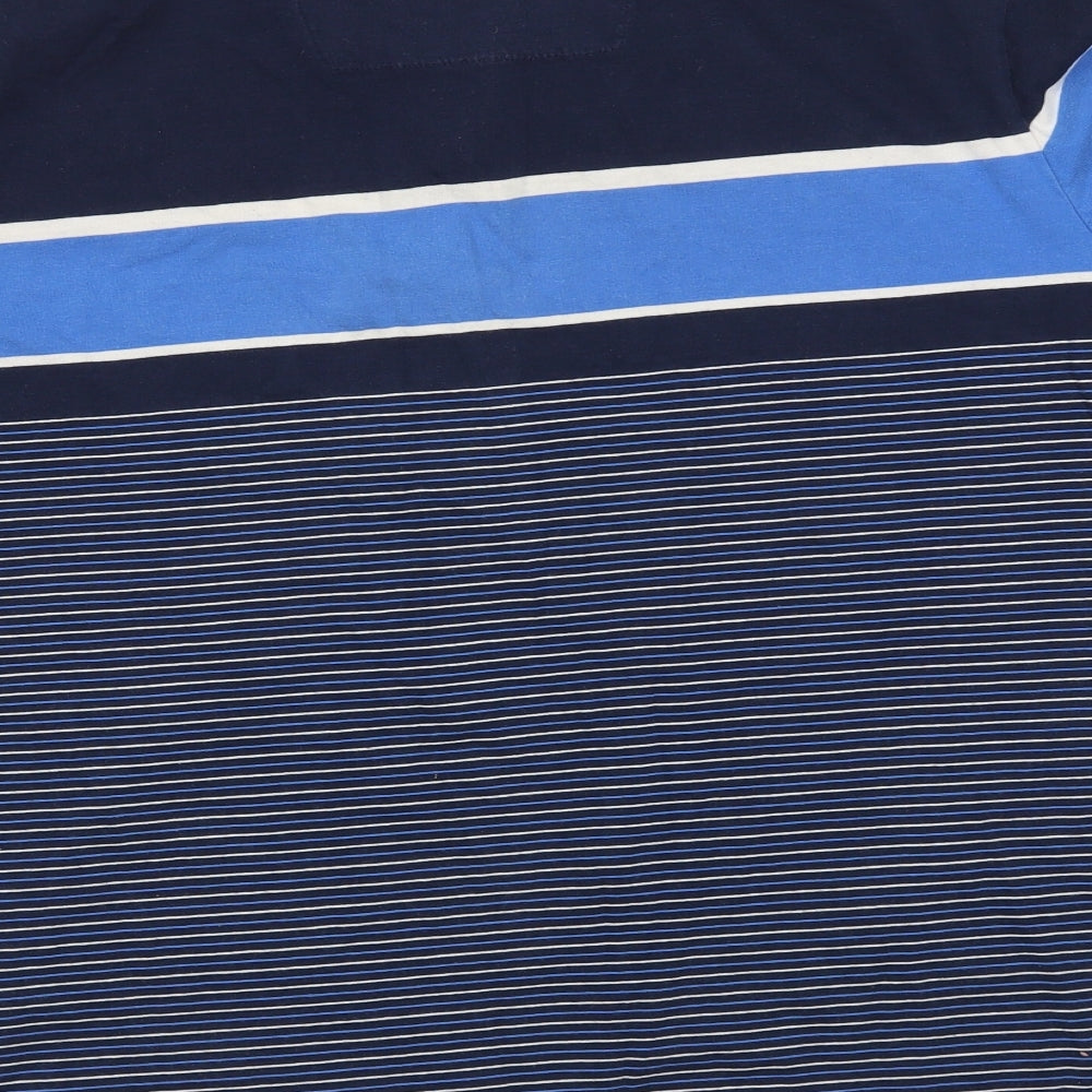 BHS Mens Blue Striped   Polo Size XL