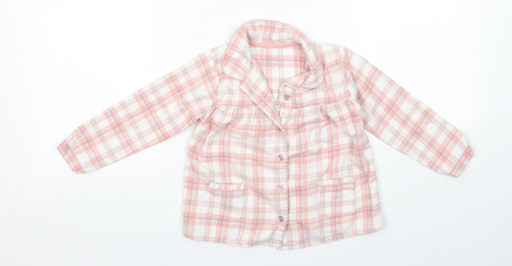 mamas & papas Girls Pink Check  Basic Casual Size 2-3 Years