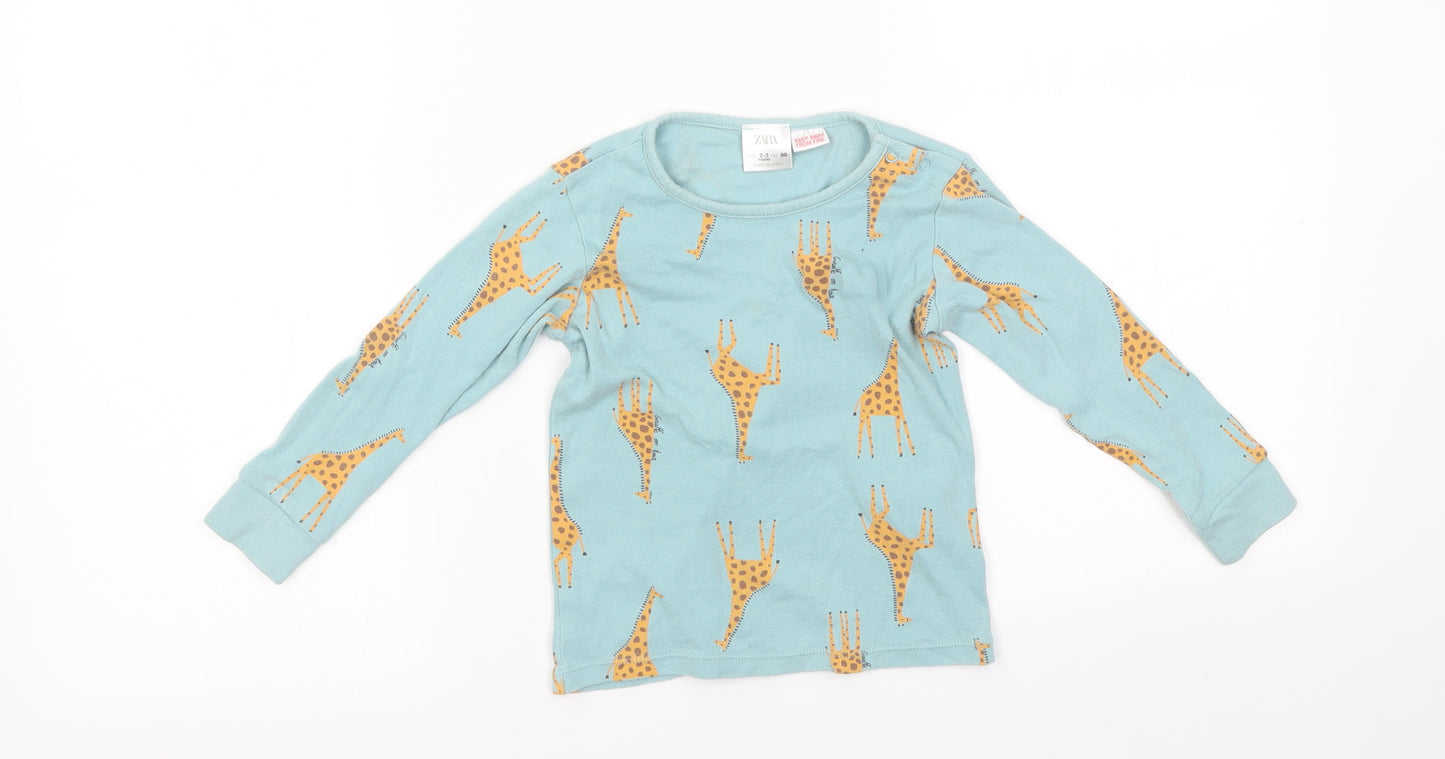 Zara Girls Blue   Basic T-Shirt Size 2-3 Years
