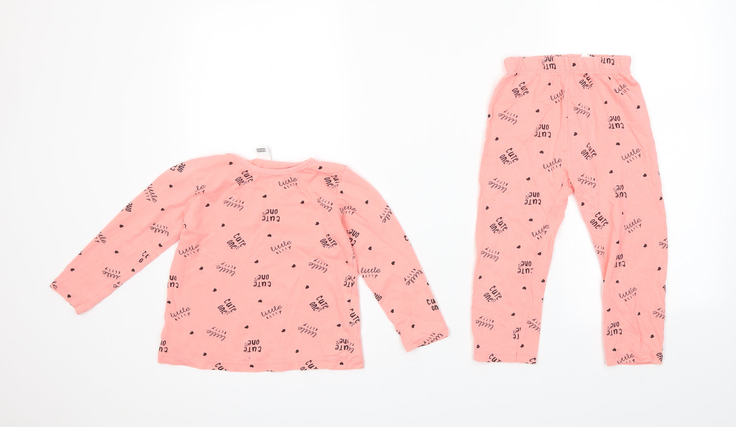 LC Waikiki Girls Pink Solid  Top Pyjama Set Size 2-3 Years