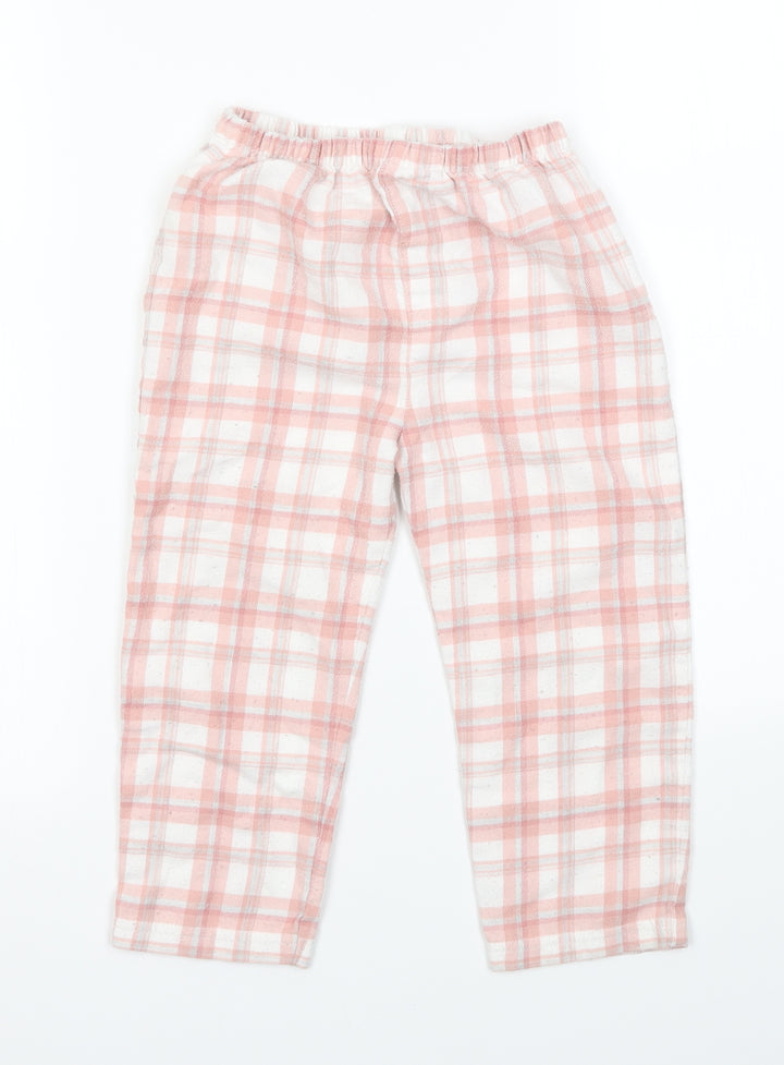 mamas & papas Girls Pink Check Capri Pyjama Pants Size 2-3 Years