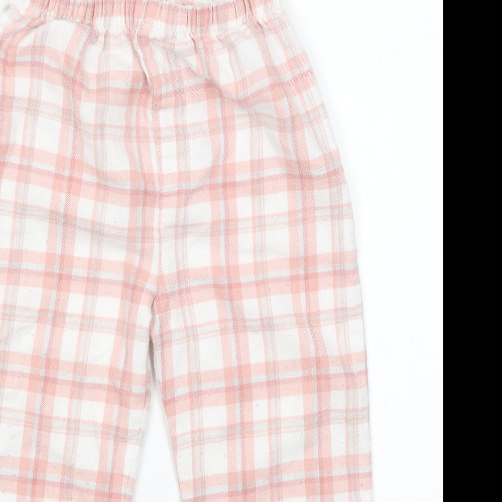 mamas & papas Girls Pink Check  Capri Pyjama Pants Size 2-3 Years