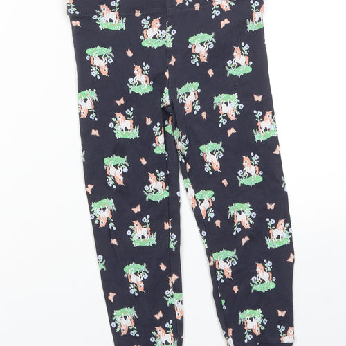 H&M Girls Blue Floral  Capri Pyjama Pants Size 3-4 Years