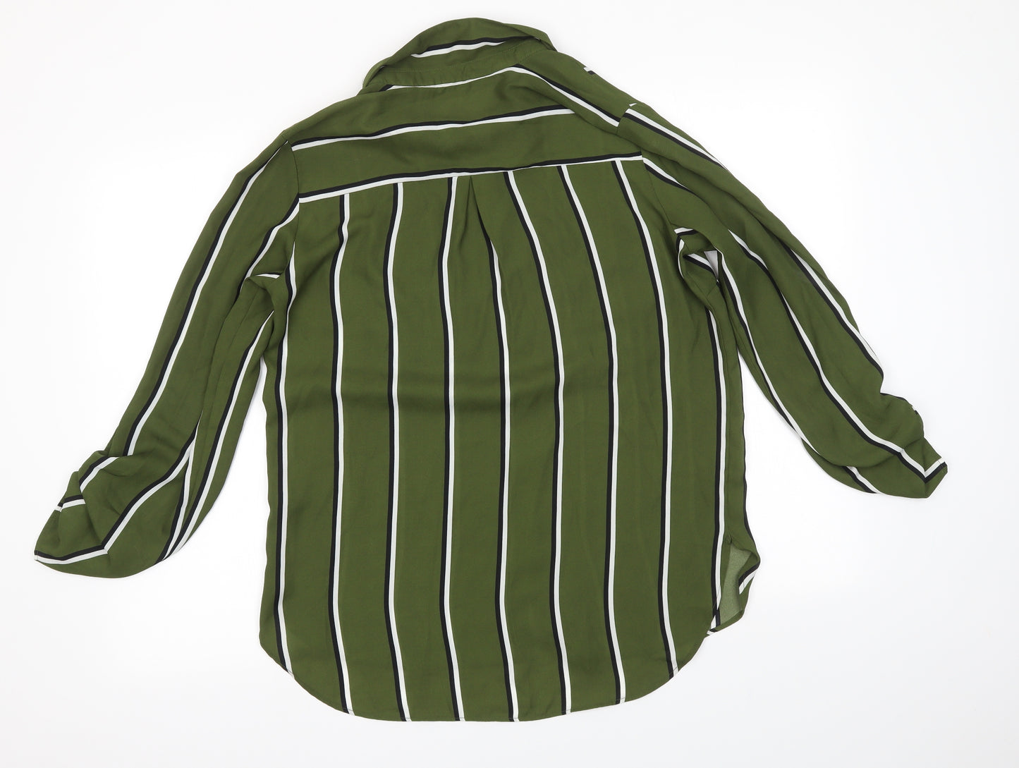 F&F Womens Green Striped  Basic Blouse Size 10