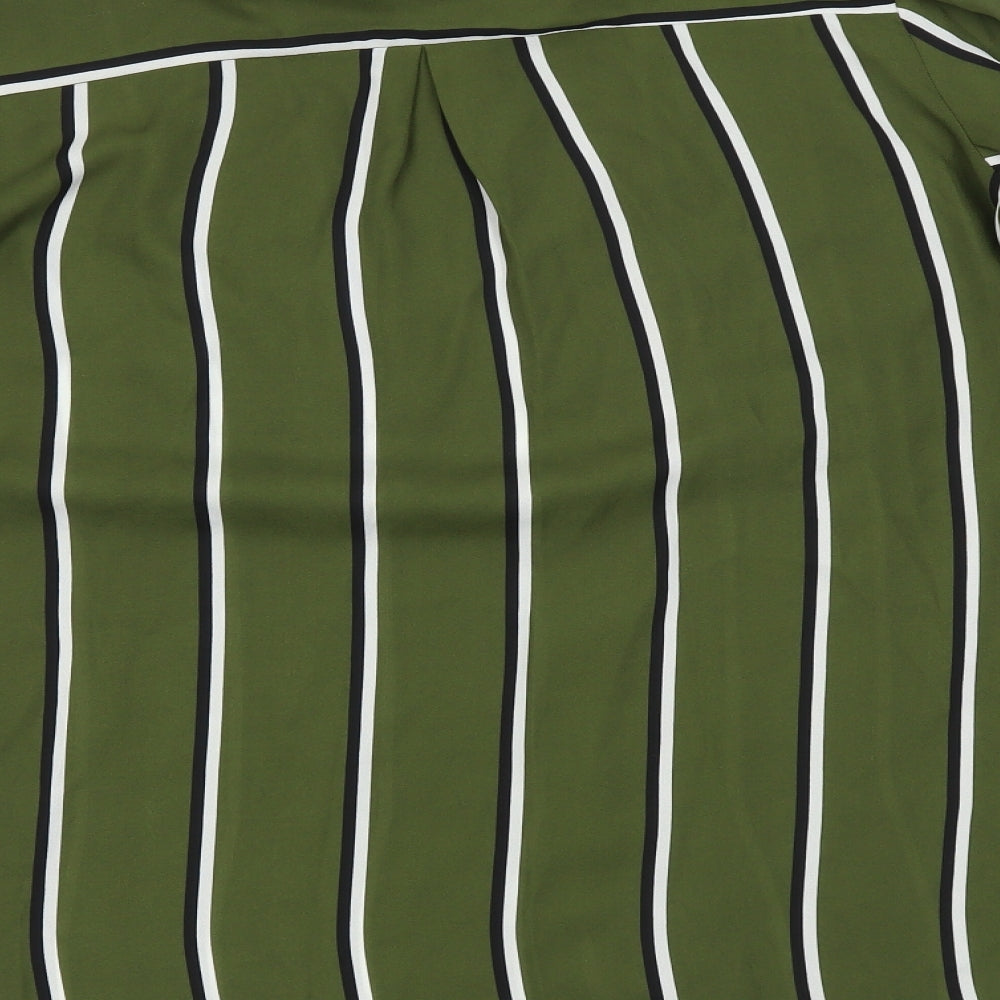 F&F Womens Green Striped  Basic Blouse Size 10