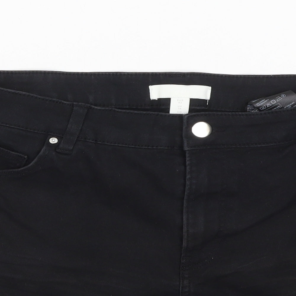 H&M Womens Black   Chino Shorts Size 14