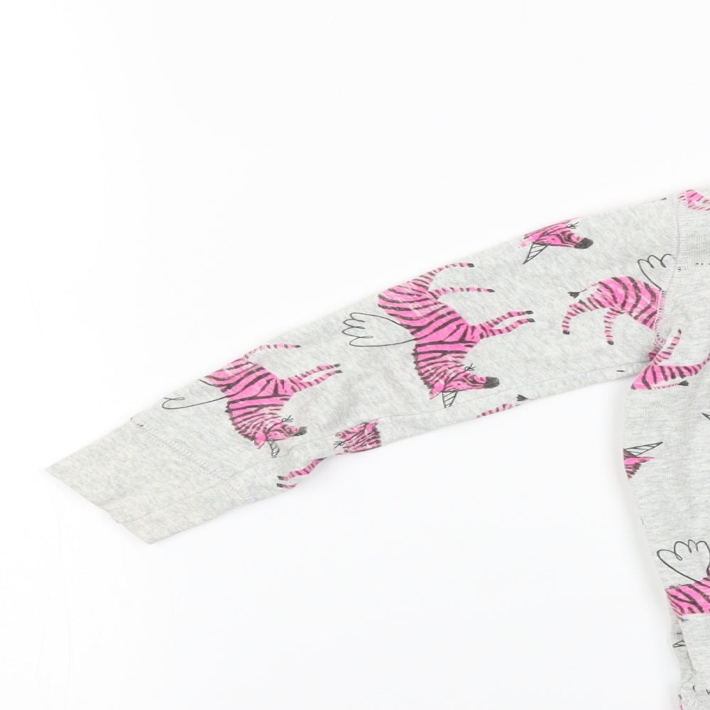 NEXT Girls Grey Solid  Top Pyjama Set Size 4 Years