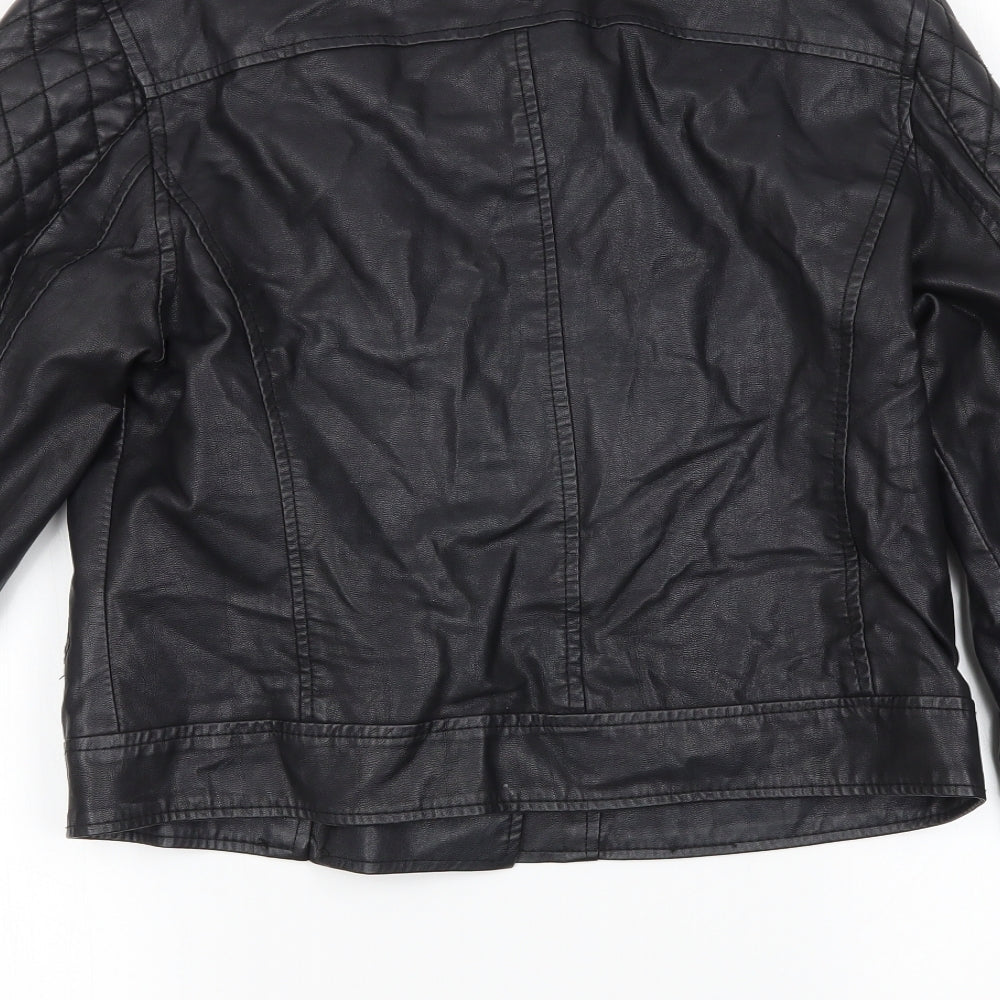 Topshop Womens Black   Biker Jacket Size 12