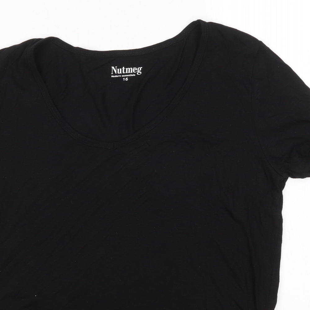 Nutmeg Womens Black   Basic T-Shirt Size 16