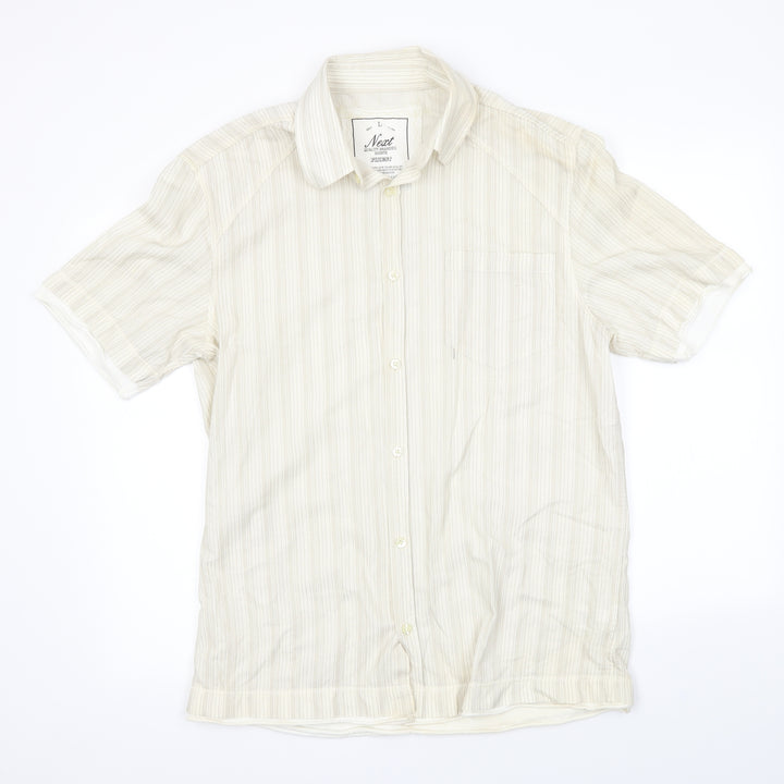 NEXT Mens Beige    Button-Up Size L