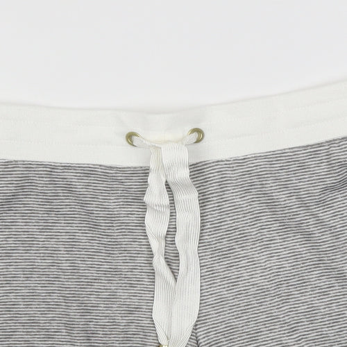 George Womens Grey Striped  Sweat Shorts Size 10