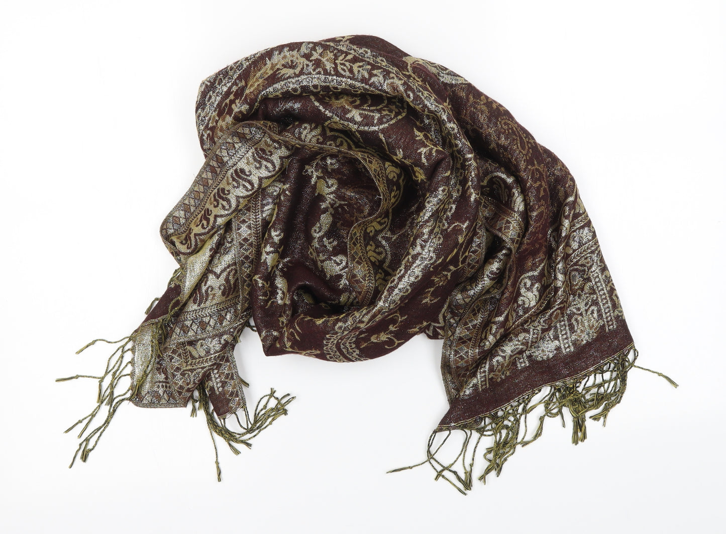 Preworn Womens Brown Paisley   Scarf