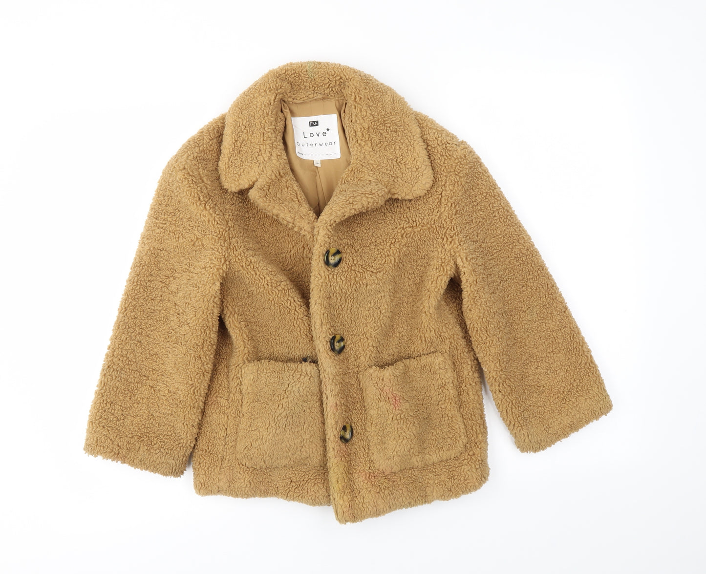F&F Girls Brown   Basic Coat Coat Size 8-9 Years