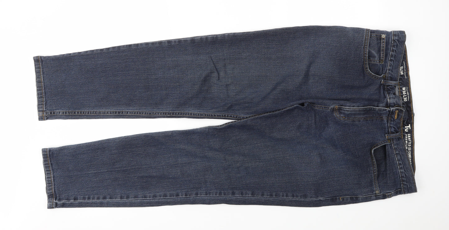 TU Mens Black   Straight Jeans Size 36 L30 in