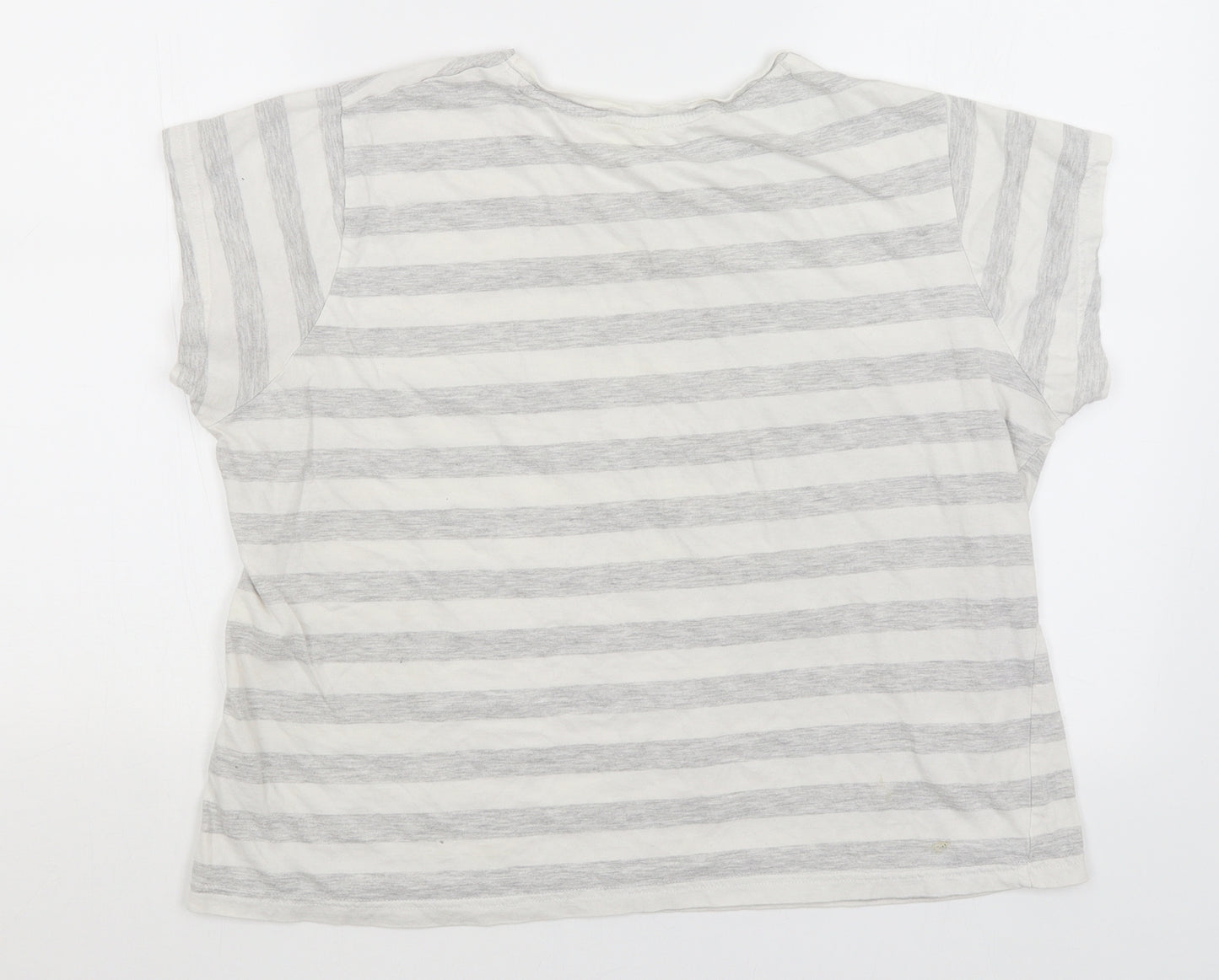 Disney Womens Grey Striped  Basic T-Shirt Size 16  - Winnie The Pooh