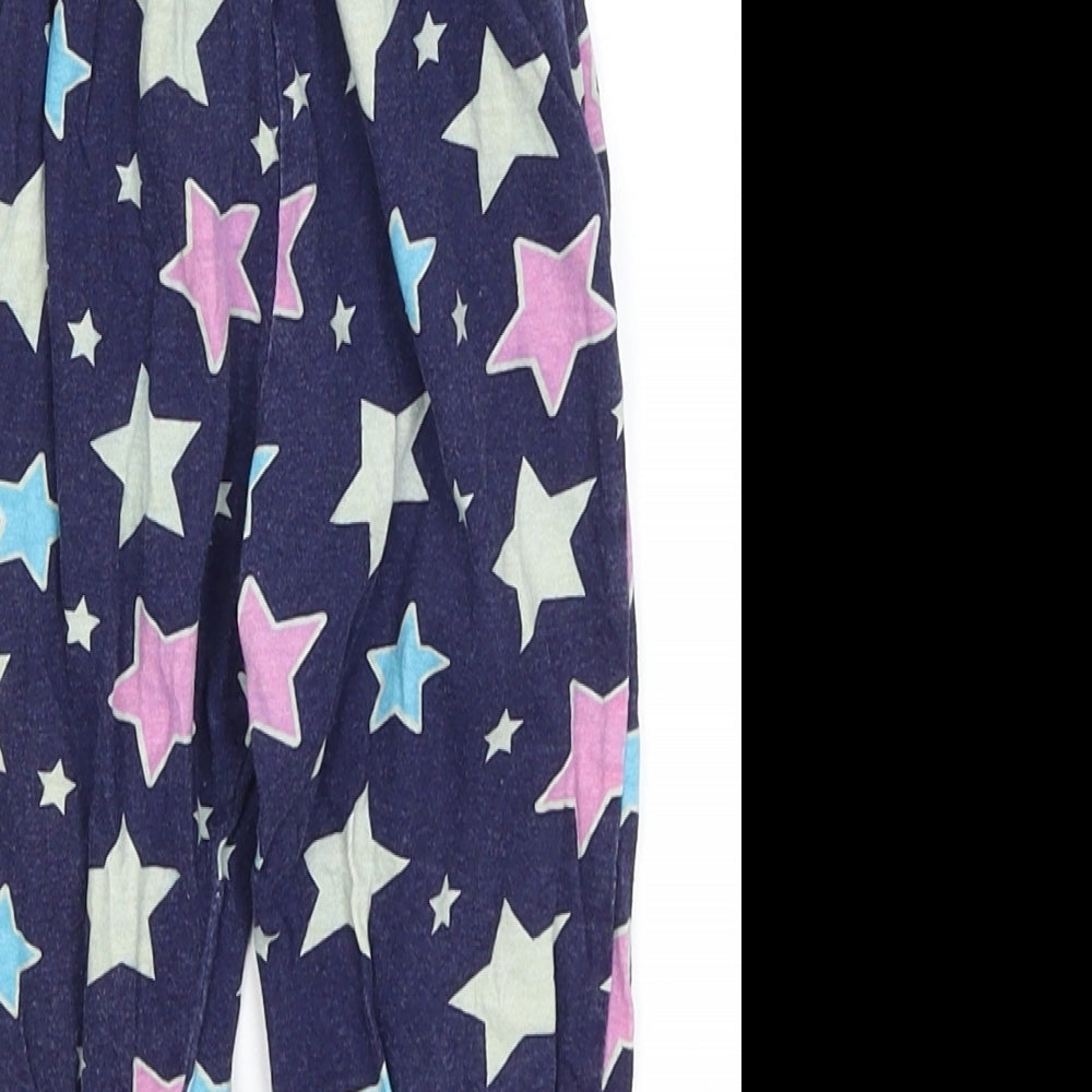 Preworn Girls Blue Solid  Capri Pyjama Pants Size 2-3 Years  - Stars
