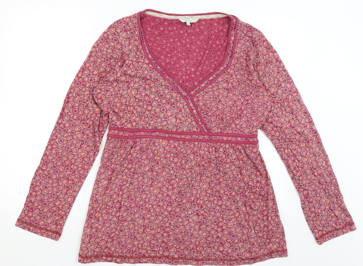 Fat Face Womens Purple Floral  Basic T-Shirt Size 20