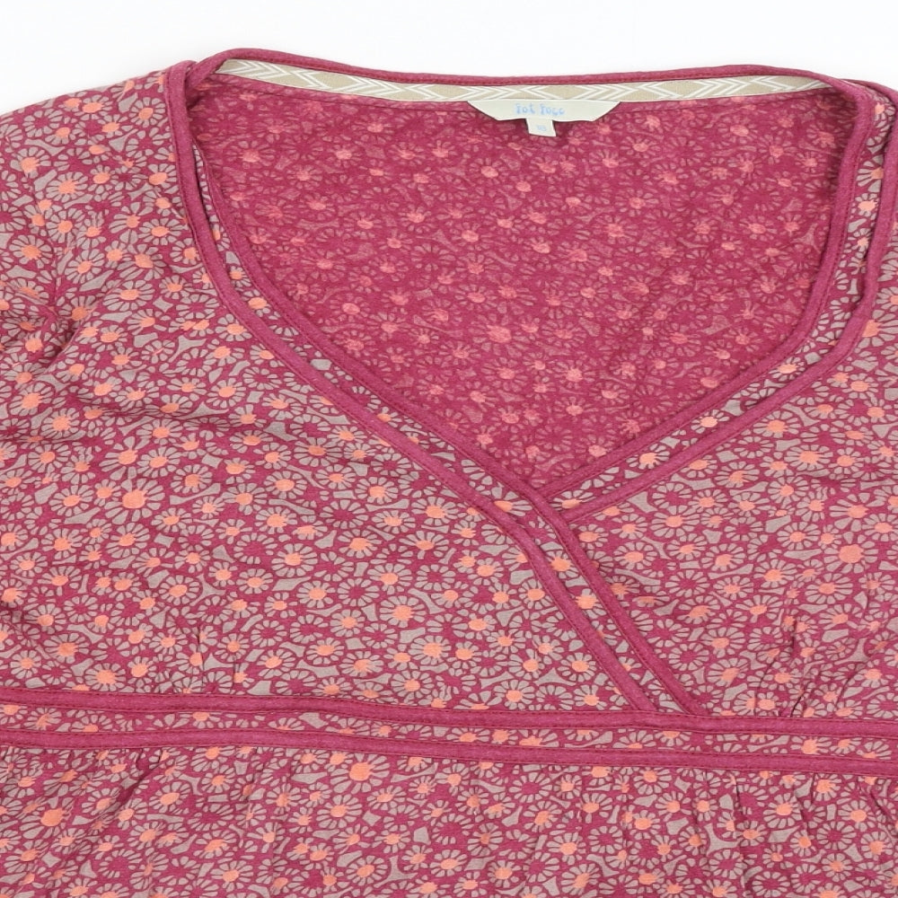 Fat Face Womens Purple Floral  Basic T-Shirt Size 20