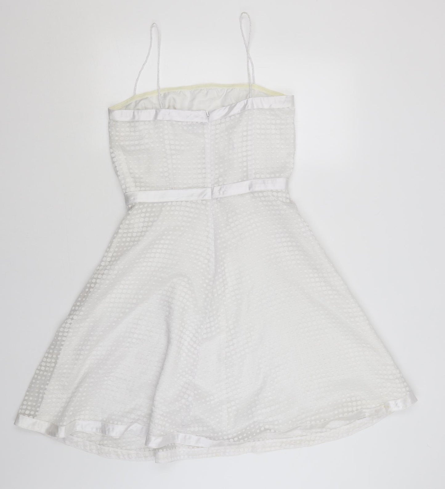 Divided Womens White Polka Dot  Fit & Flare  Size 12