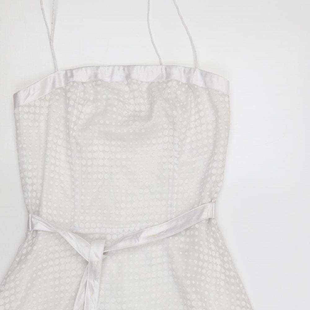 Divided Womens White Polka Dot  Fit & Flare  Size 12