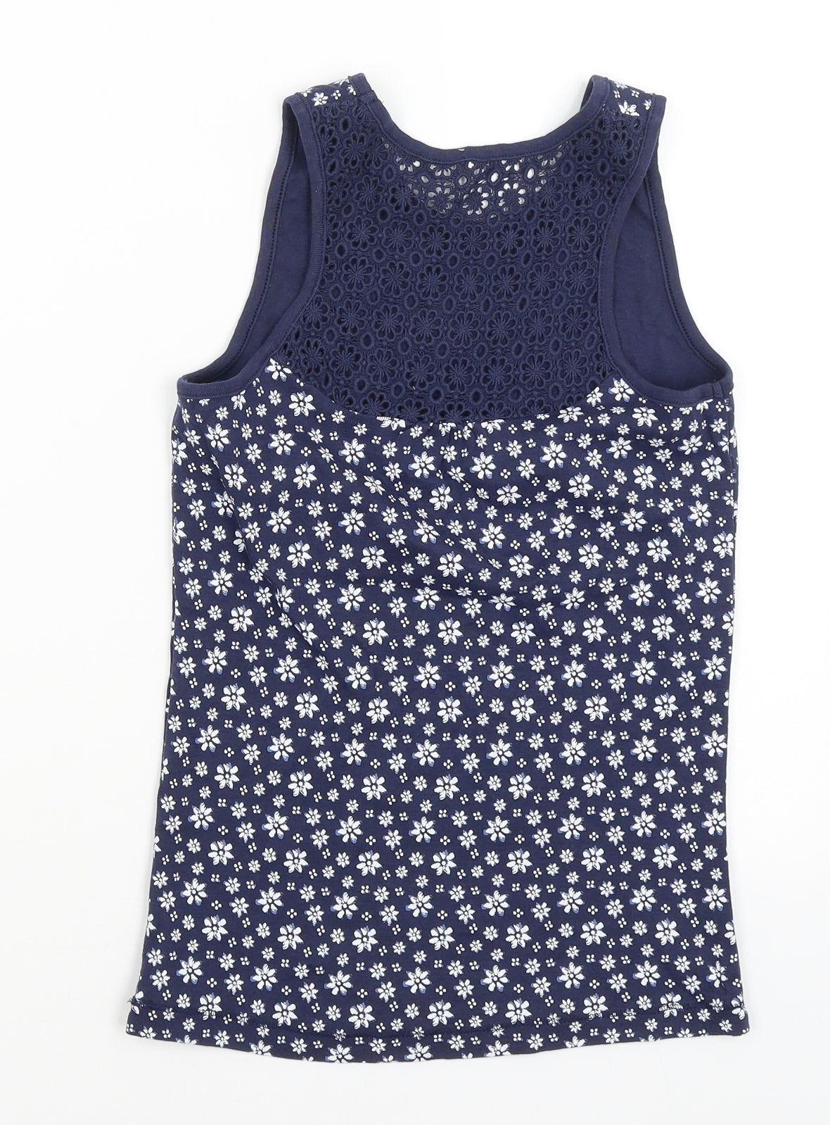 George Girls Blue Floral  Basic Tank Size 13-14 Years