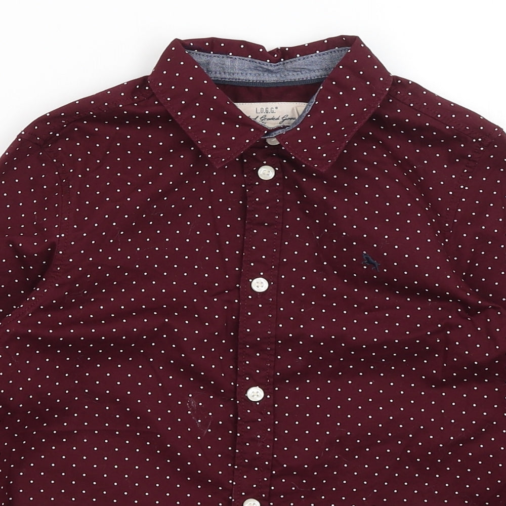 H&M Boys Red Spotted  Basic Button-Up Size 7-8 Years