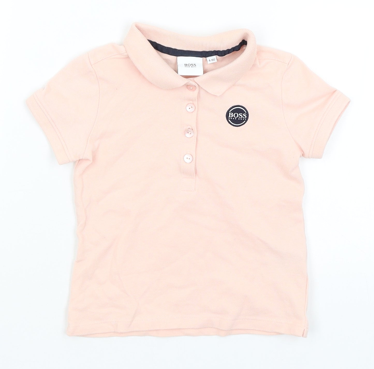 HUGO BOSS Boys Pink   Basic Polo Size 4 Years