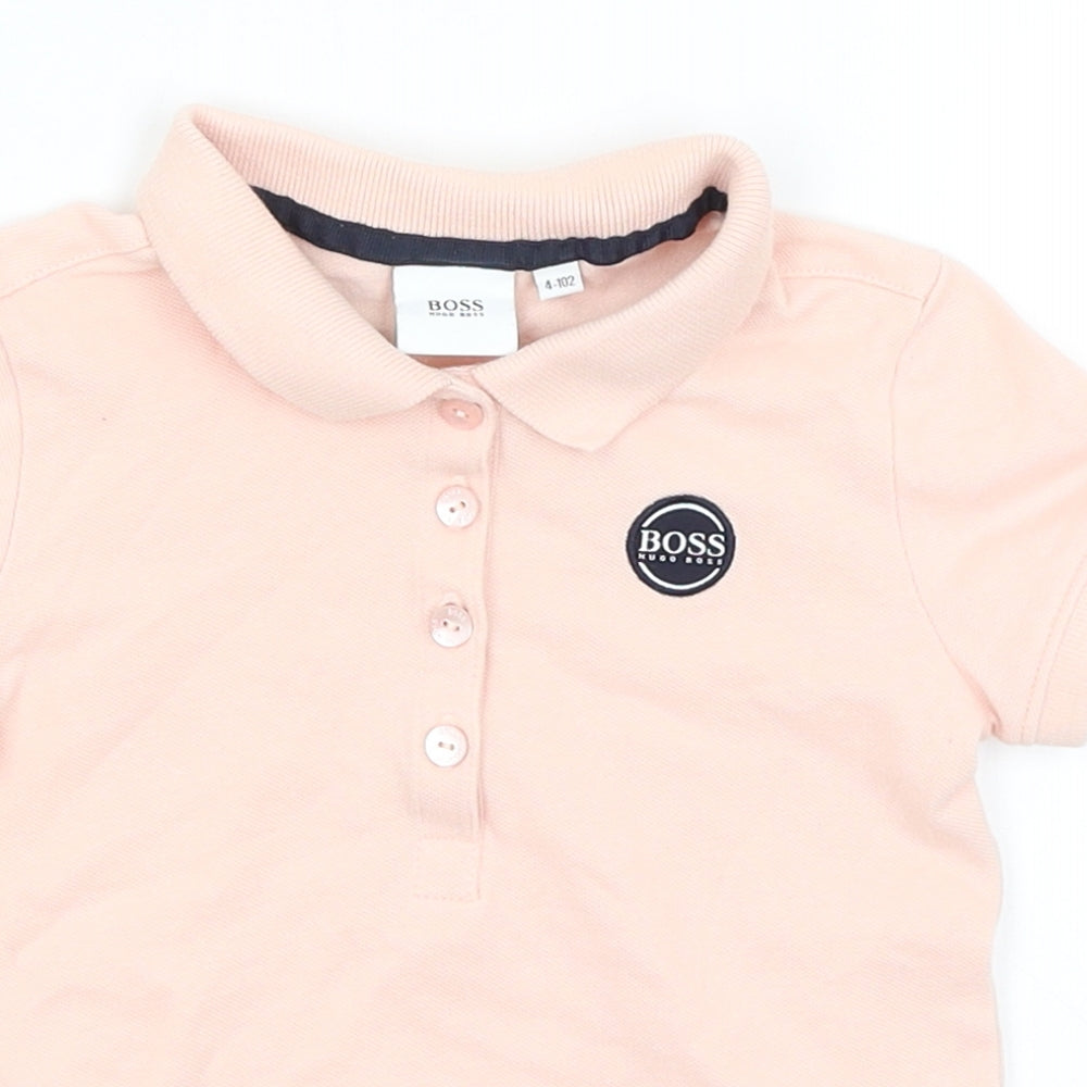 HUGO BOSS Boys Pink   Basic Polo Size 4 Years