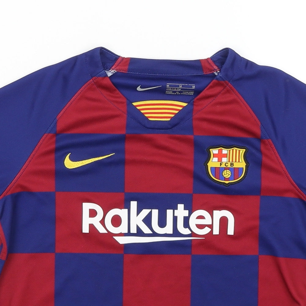 Nike Boys Blue Check  Basic T-Shirt Size 5-6 Years