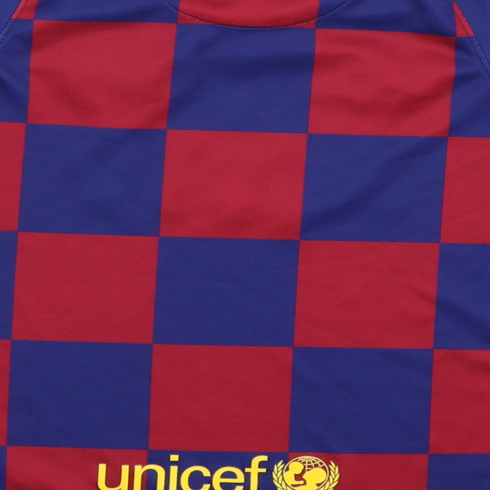 Nike Boys Blue Check  Basic T-Shirt Size 5-6 Years