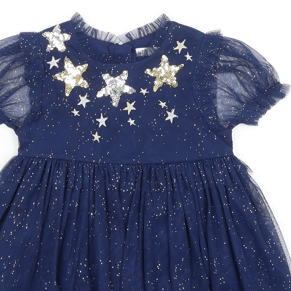 M&S Girls Blue   Tutu Dress  Size 2-3 Years