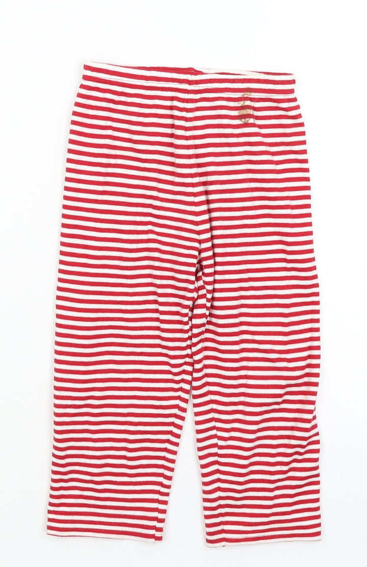 Preworn Girls Red Striped  Capri Pyjama Pants Size 3-4 Years