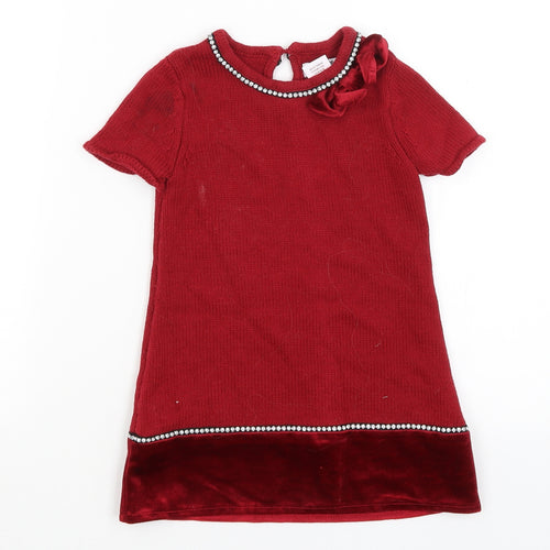 Miss Mona Mouse Girls Red   Jumper Dress  Size 3-4 Years