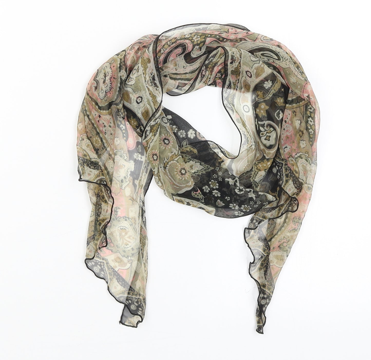 Preworn Womens Black Paisley   Scarf