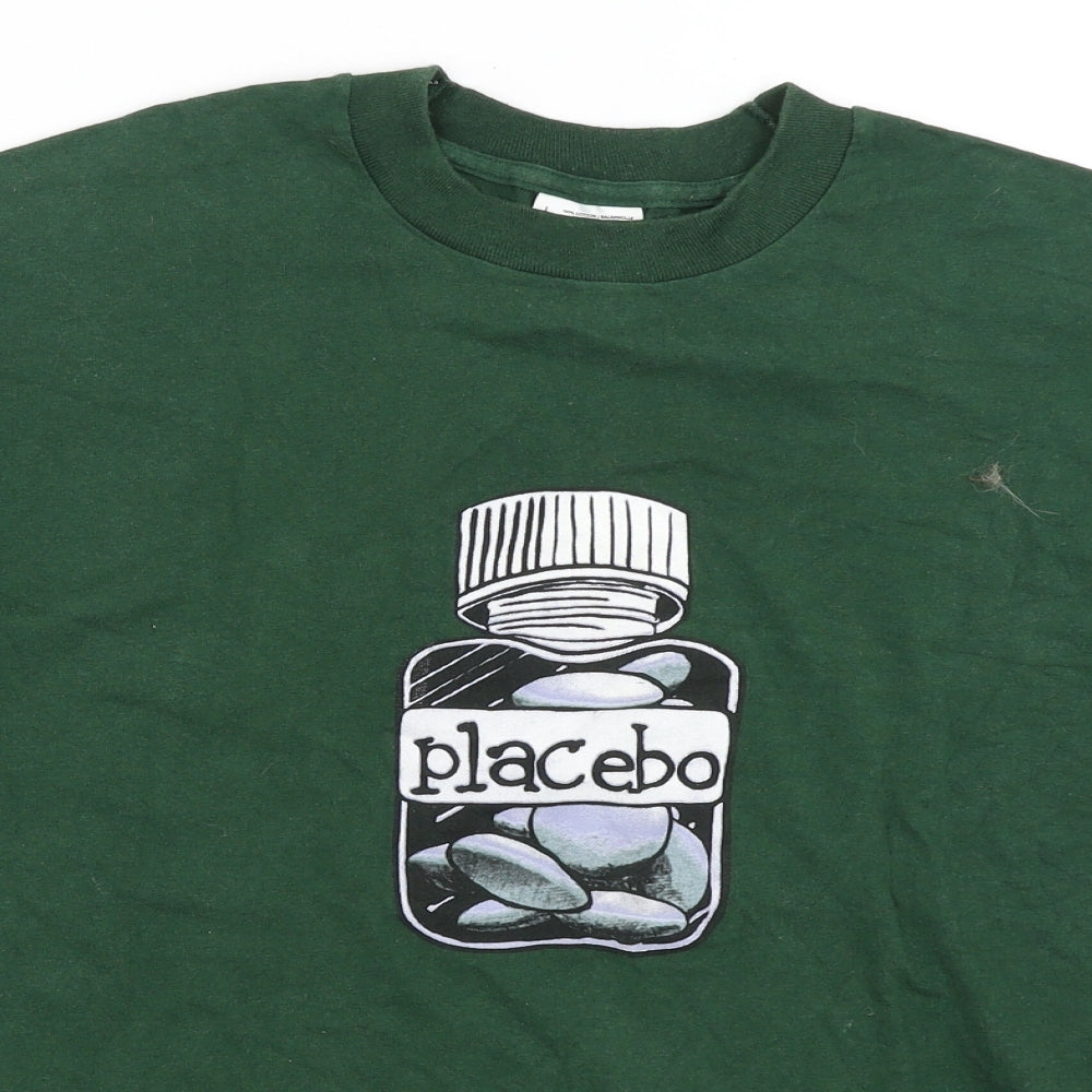 Fruit of the Loom Mens Green    T-Shirt Size L  - Placebo