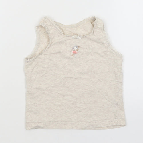 TU Girls Beige   Basic Tank Size 3-4 Years