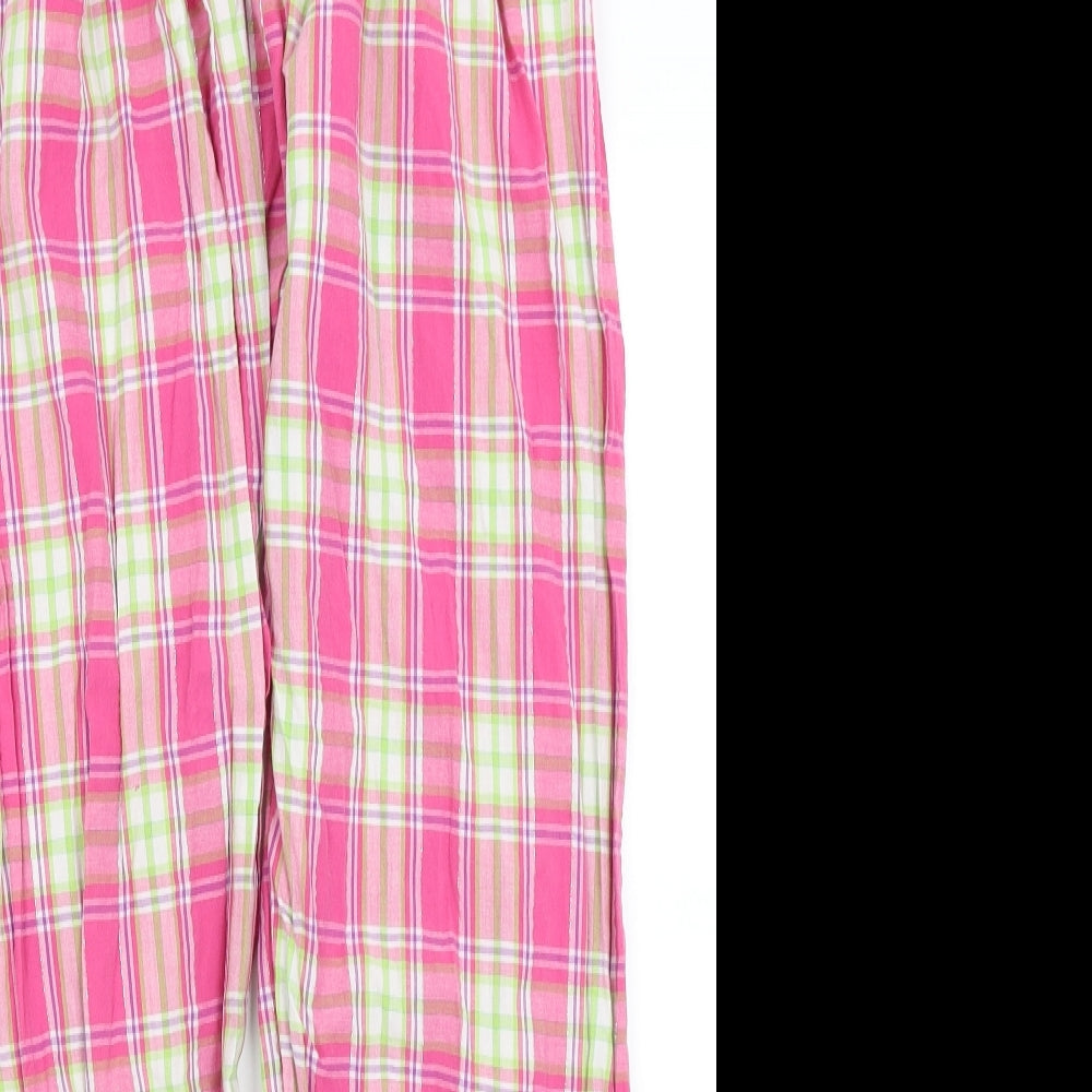 Preworn Womens Pink Plaid  Capri Pyjama Pants Size M