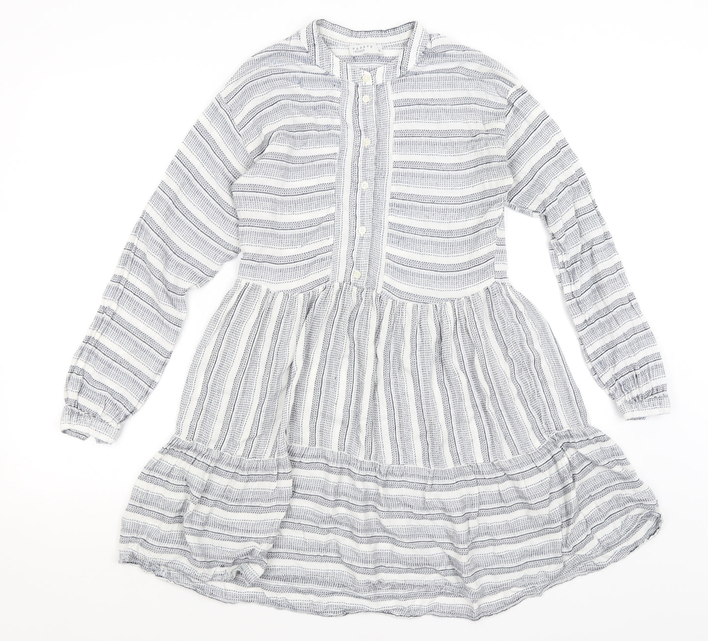 Papaya Womens White Striped  Fit & Flare  Size 10