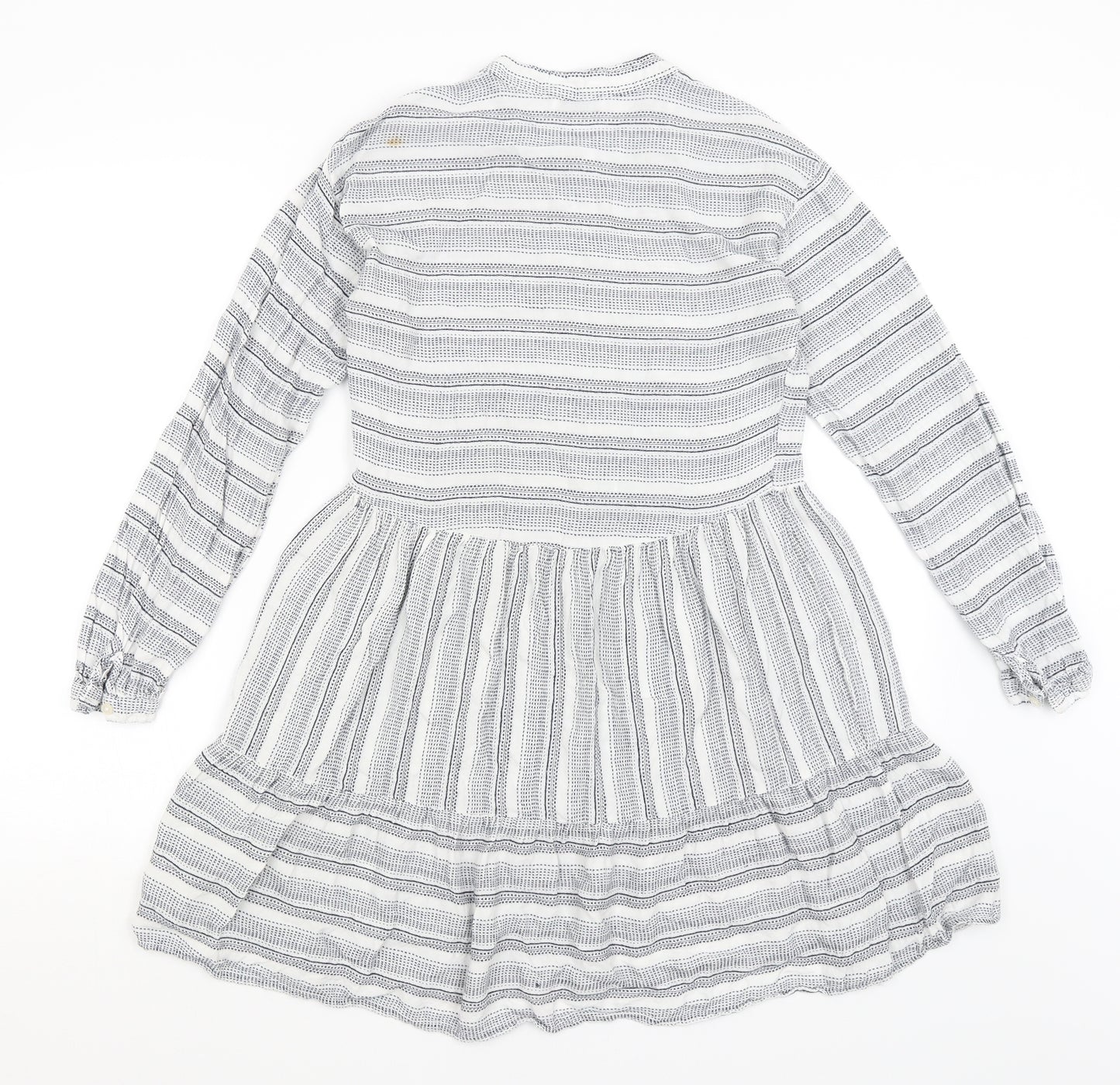 Papaya Womens White Striped  Fit & Flare  Size 10