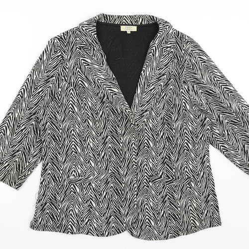 Papaya Womens Black Animal Print  Jacket Blazer Size 20