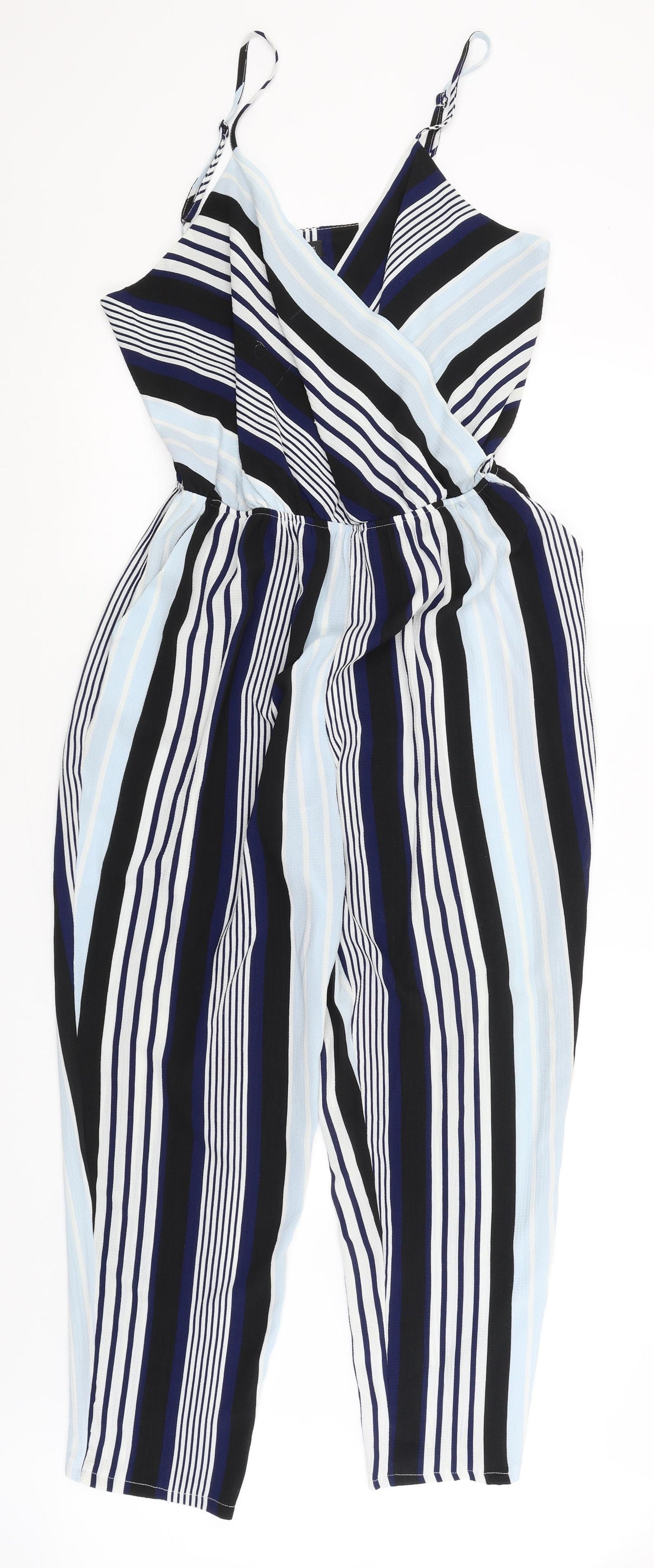 Cameo Rose Womens Blue Striped  Catsuit One-Piece Size 14 L25 in